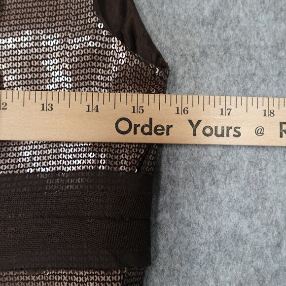 Robert Rodriguez Dress Womens XS? Sequin Mini Sleeveless Shift Brown - Picture 5 of 7